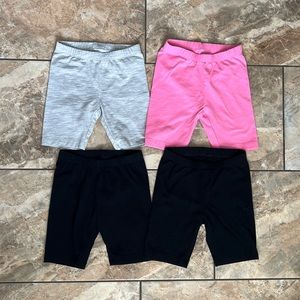 Cat & Jack Girls Biker Shorts Bundle- Grey, Pink, & Black